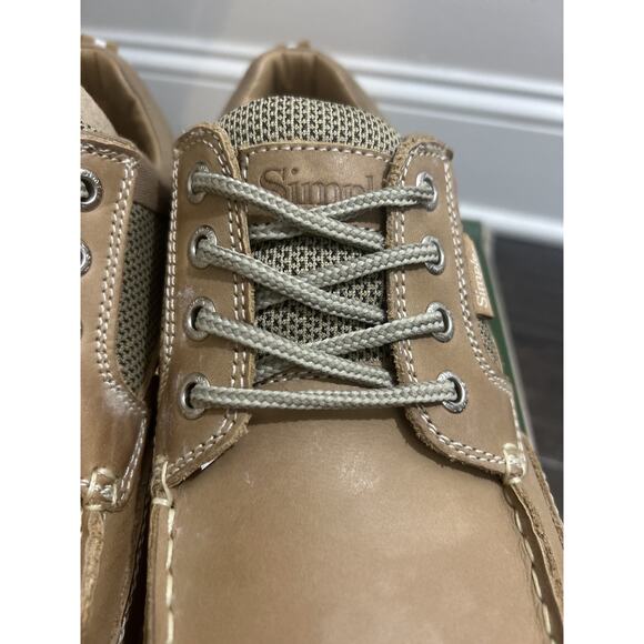 SIMPLE Men's FATHOM Tan Leather/Canvas Boat Shoes 10 M NIB - Picture 10 of 16